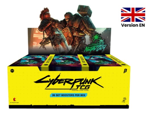 Cyberpunk TCG BETA – Welcome To Night City – Boîte de 36 Boosters – en anglais